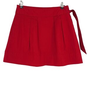 Vineyard Vines Pleated Flare Rally Skirt Red Claret A Line Mini 6